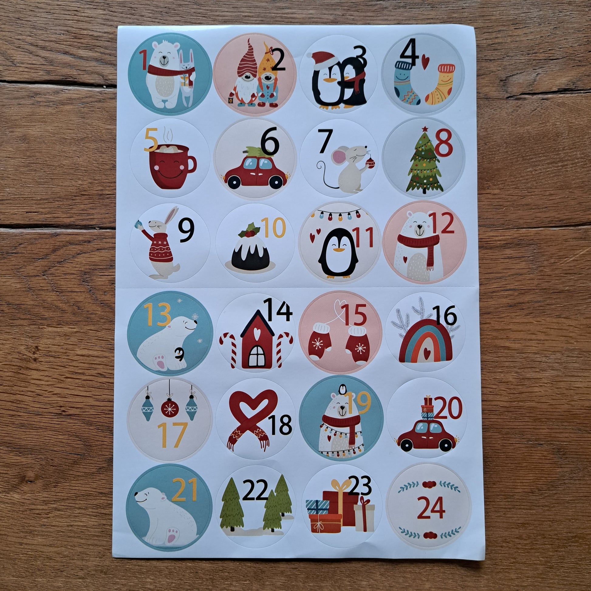 adventstickers 1 t/m 24 december #2 - bababa