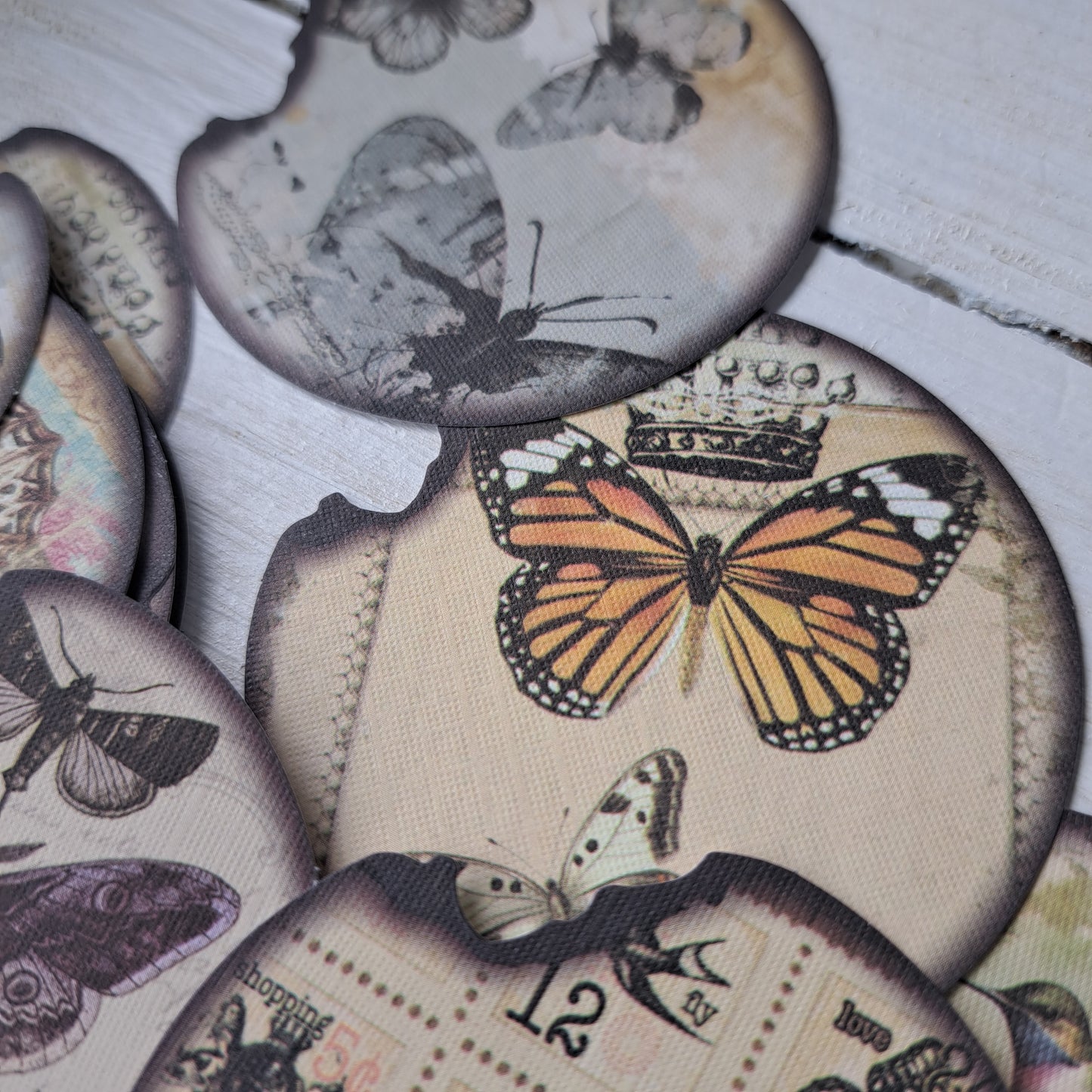ronde stickerset met vogels en vlinders