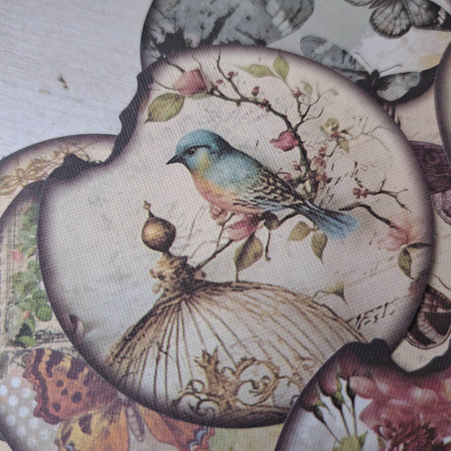 ronde stickerset met vogels en vlinders