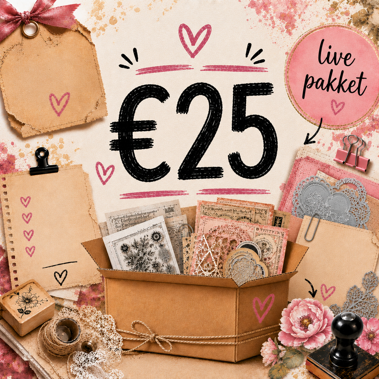 Mysterie Pakket – Stempels, Papier & Hobby Materialen