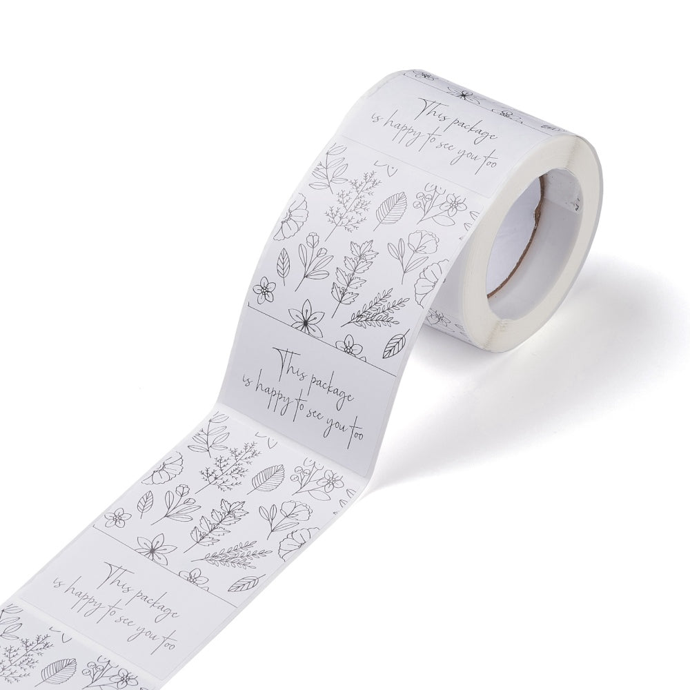 verpakking sticker wit met doodle afbeeldingen en tekst - bababa