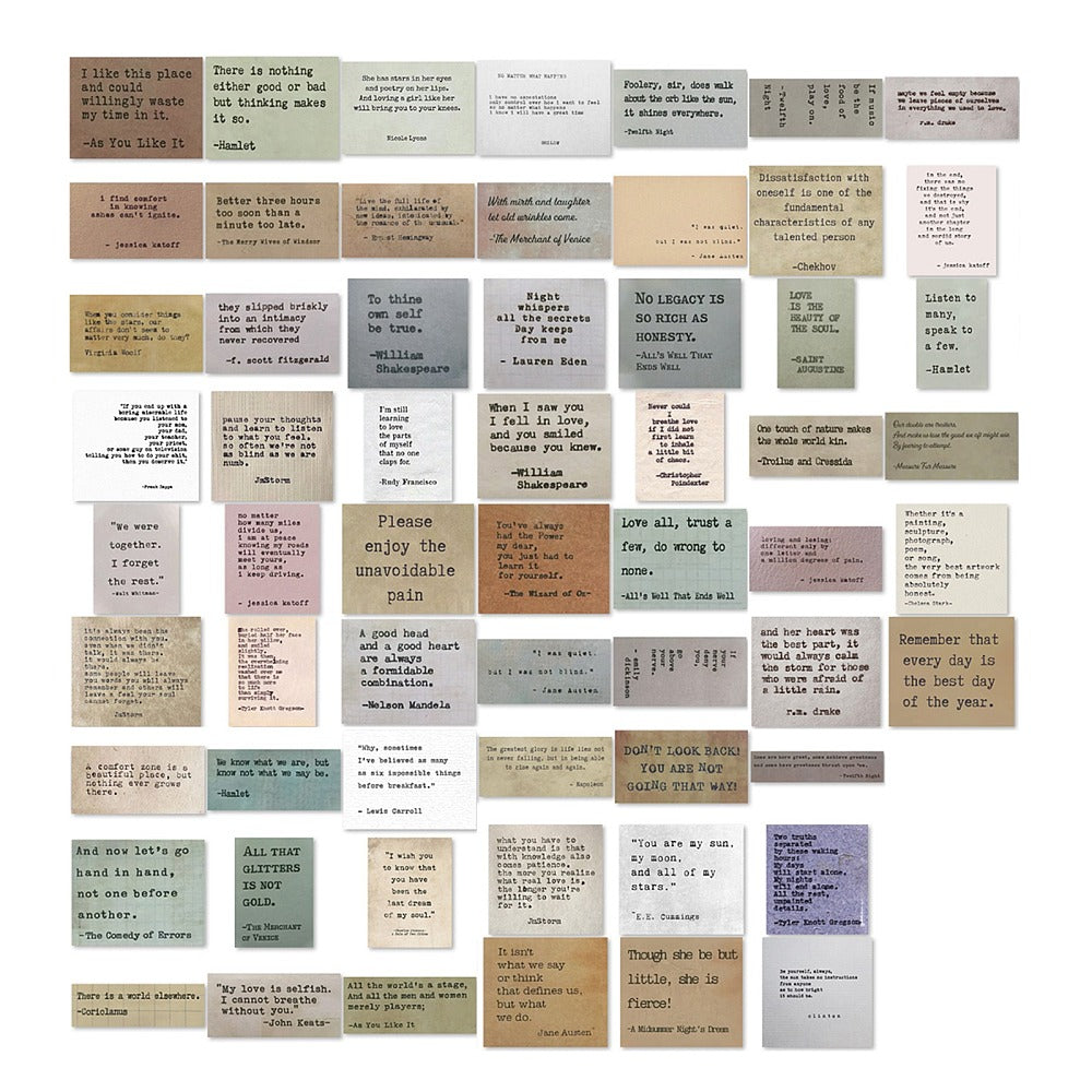 60 papieren stickers met inspirerende teksten - bababa