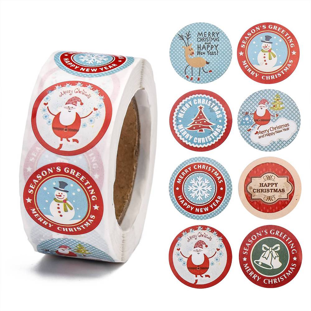 Kerst stickers 500 stickertjes op rol