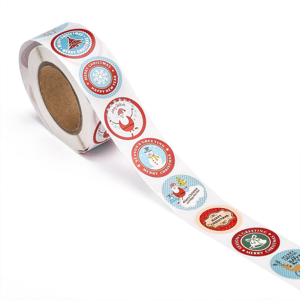 Kerst stickers 500 stickertjes op rol