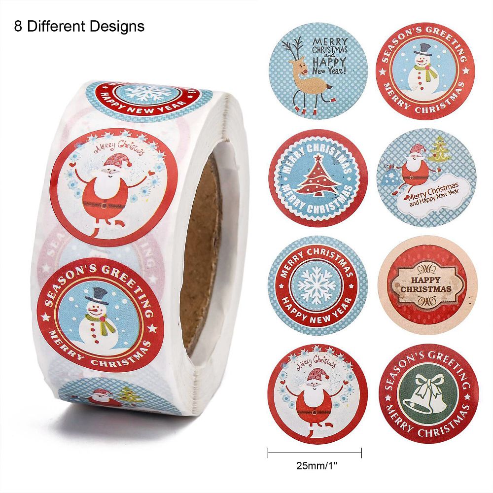 Kerst stickers 500 stickertjes op rol