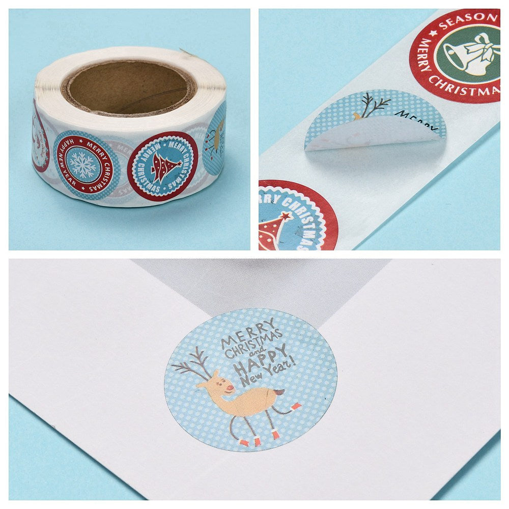 Kerst stickers 500 stickertjes op rol