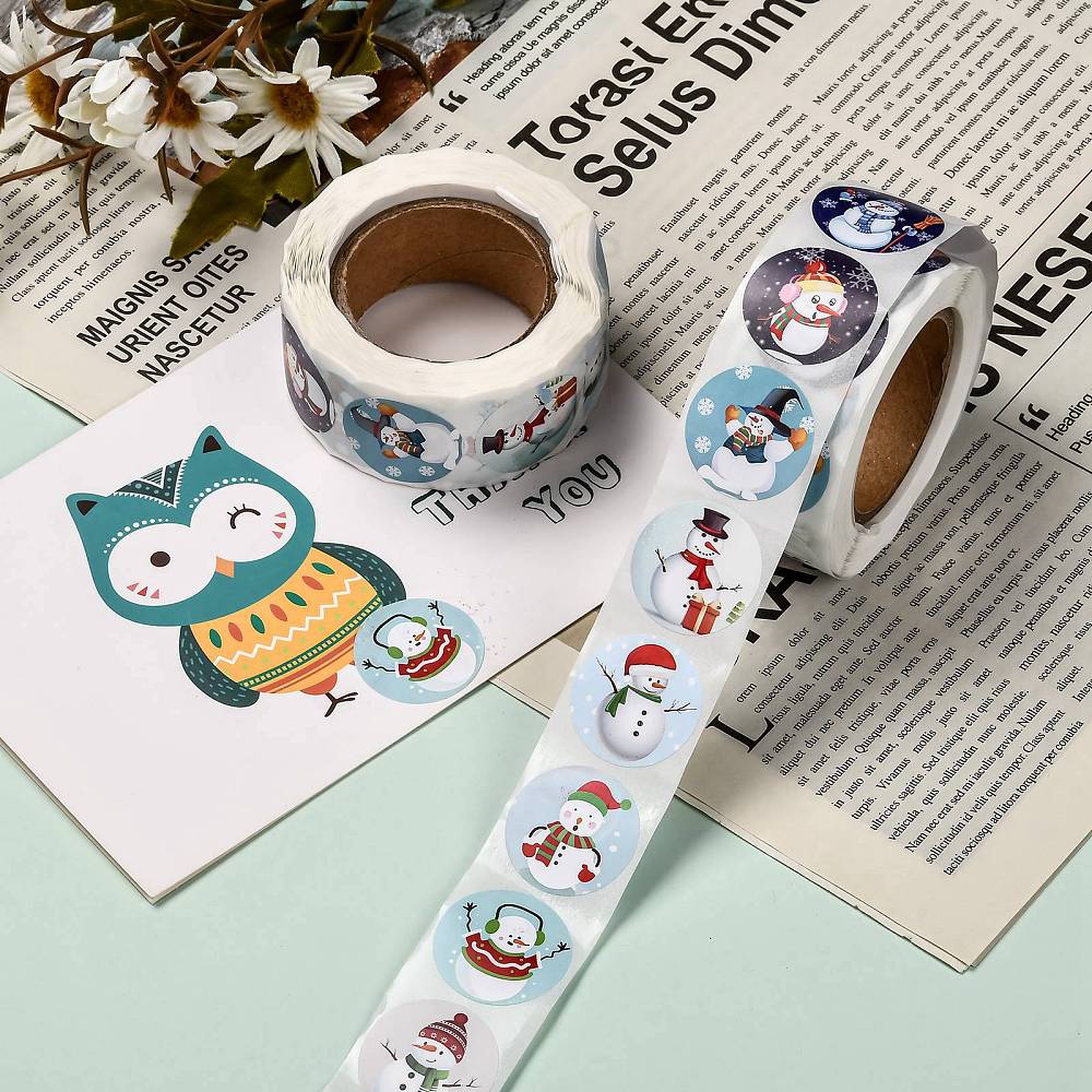 Christmas stickers 250 stickers on a roll snowmen