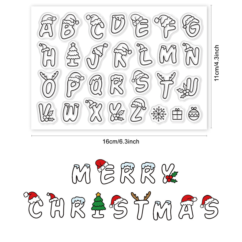 clearstamps clearstempels set KERSTMUTSEN ALFABET - bababa