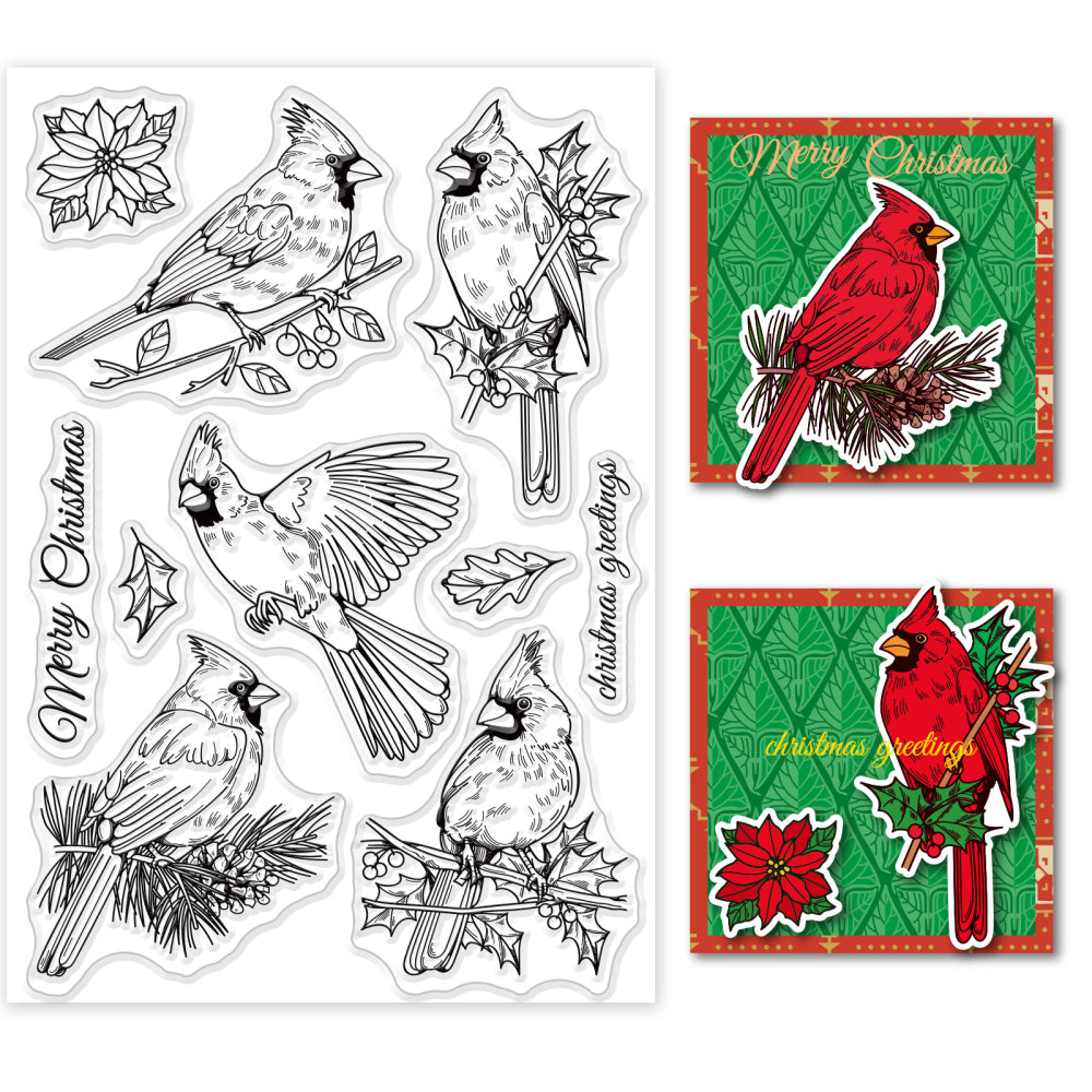 clearstamps clearstempels set RODE KARDINAAL - bababa
