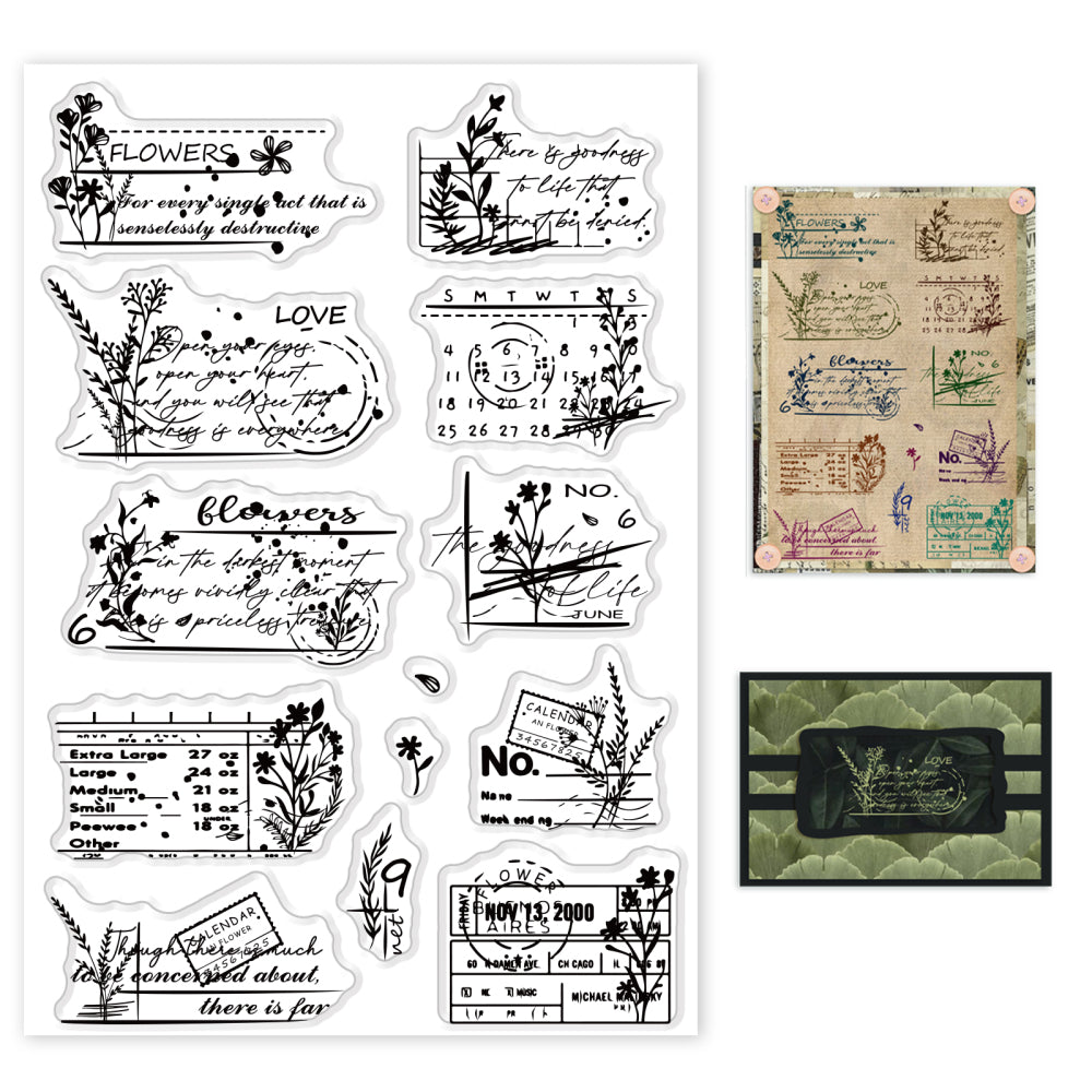 clearstamps clearstempels VINTAGE BLOEMEN achtergrondjes - bababa