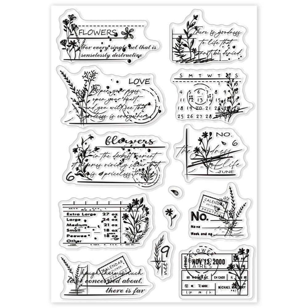 clearstamps clearstempels VINTAGE BLOEMEN achtergrondjes - bababa