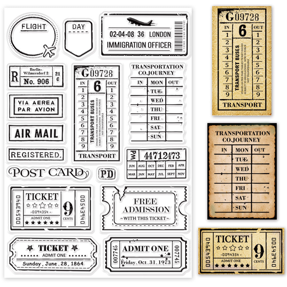 clearstamps clearstempels REIS EN INFORMATIEKAARTJES - bababa