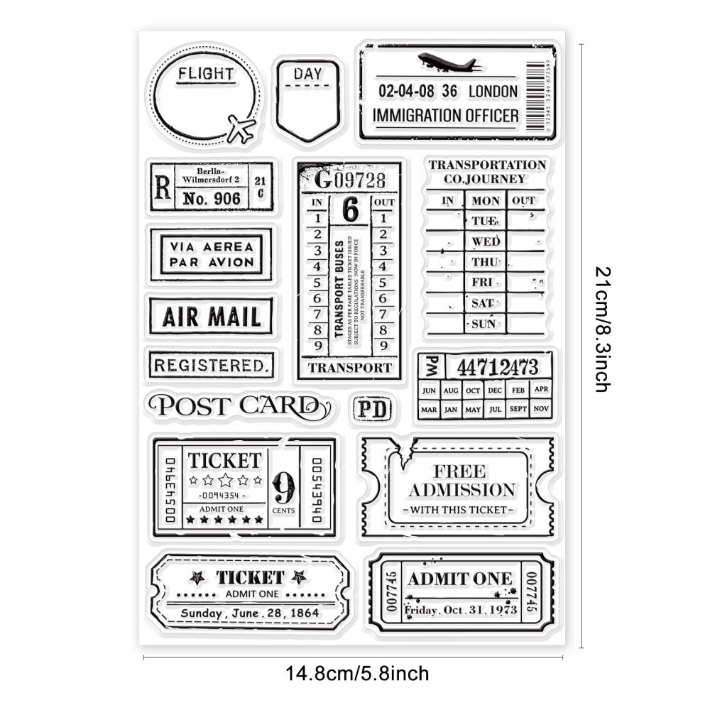 clearstamps clearstempels REIS EN INFORMATIEKAARTJES - bababa