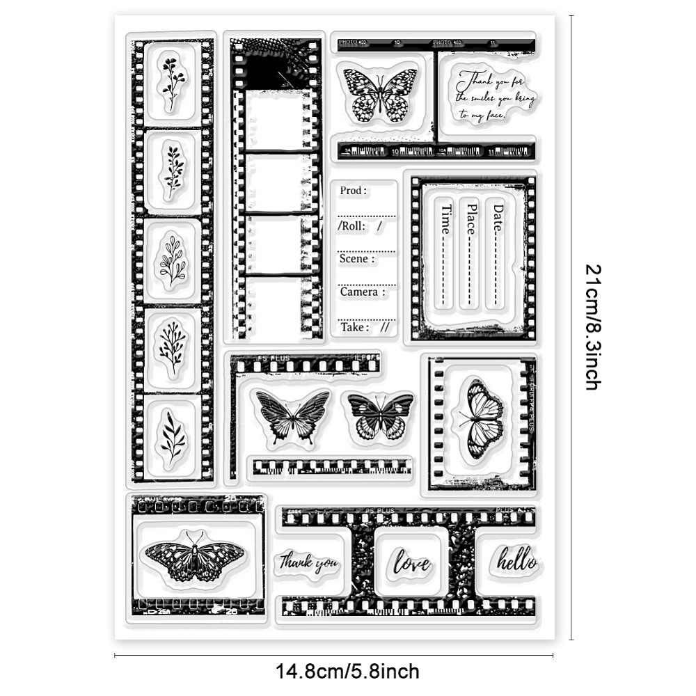 Filmstrips and butterflies set A5 clear stamps