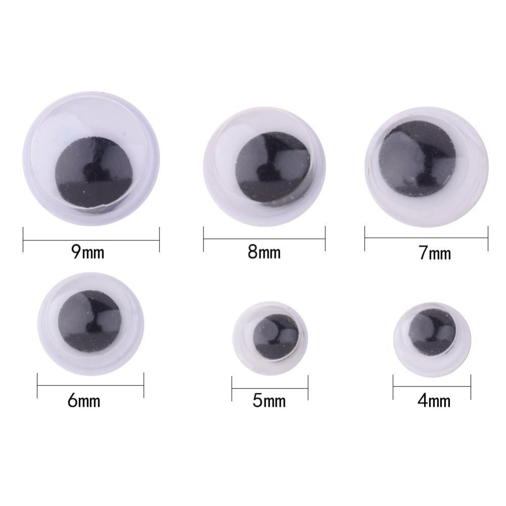 wiebel-ogen 6 maten 4,5,6,7,8,9mm  in totaal ca. 600 oogjes in een doosje - bababa