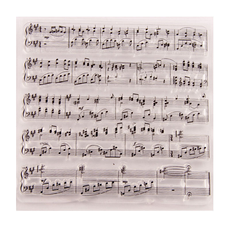 clearstamp achtergrond clearstempel MUZIEKBLAD 10x10cm - bababa