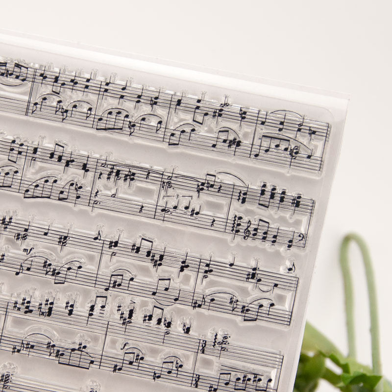 clearstamp achtergrond clearstempel MUZIEKBLAD 10x10cm - bababa
