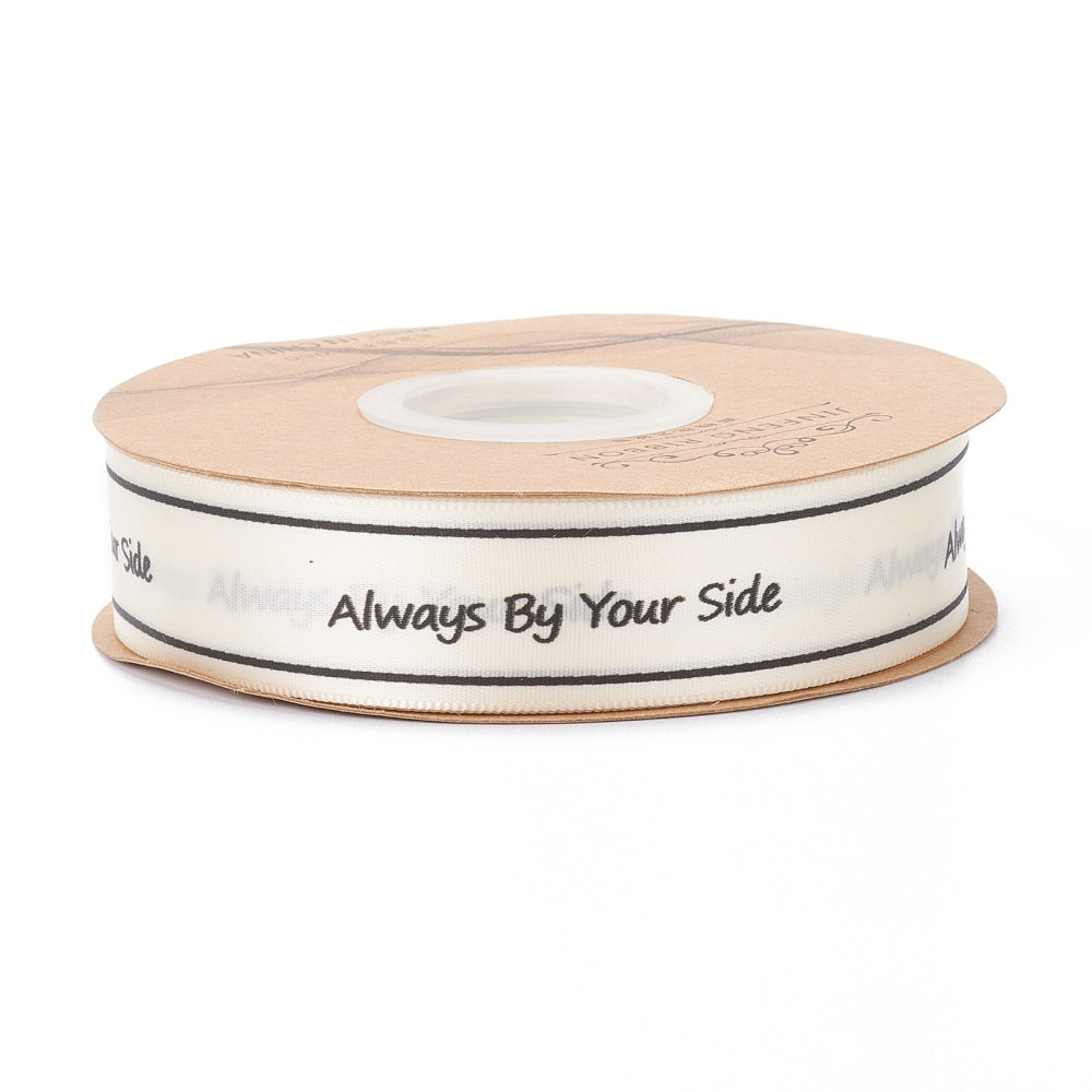 lint linnen met de tekst "Always By Your Side" 100cm x 2.5cm - bababa