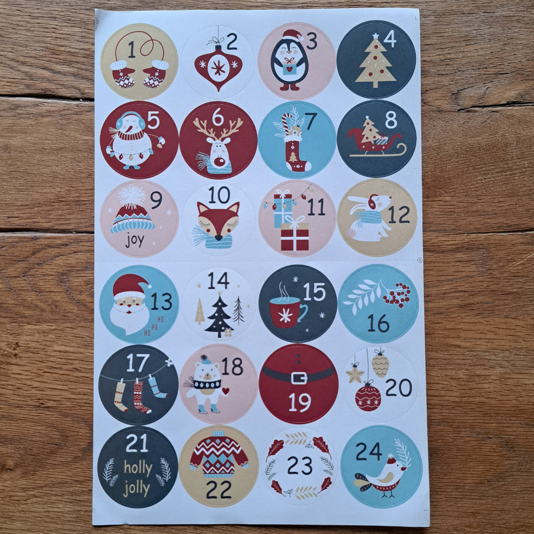 adventstickers 1 t/m 24 december #1 - bababa