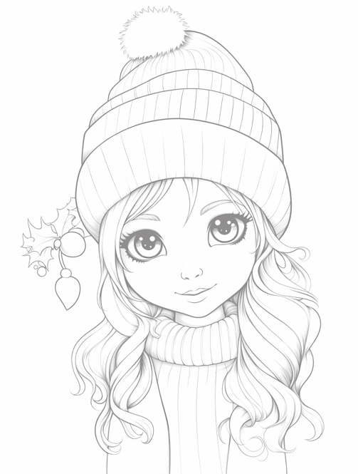 Wintermagie: Kerstmeisjes in Grayscale – 25 betoverende kleurplaten