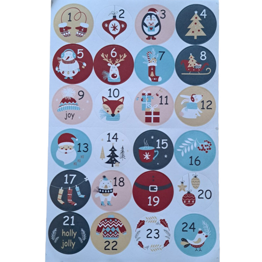 adventstickers 1 t/m 24 december #1 - bababa