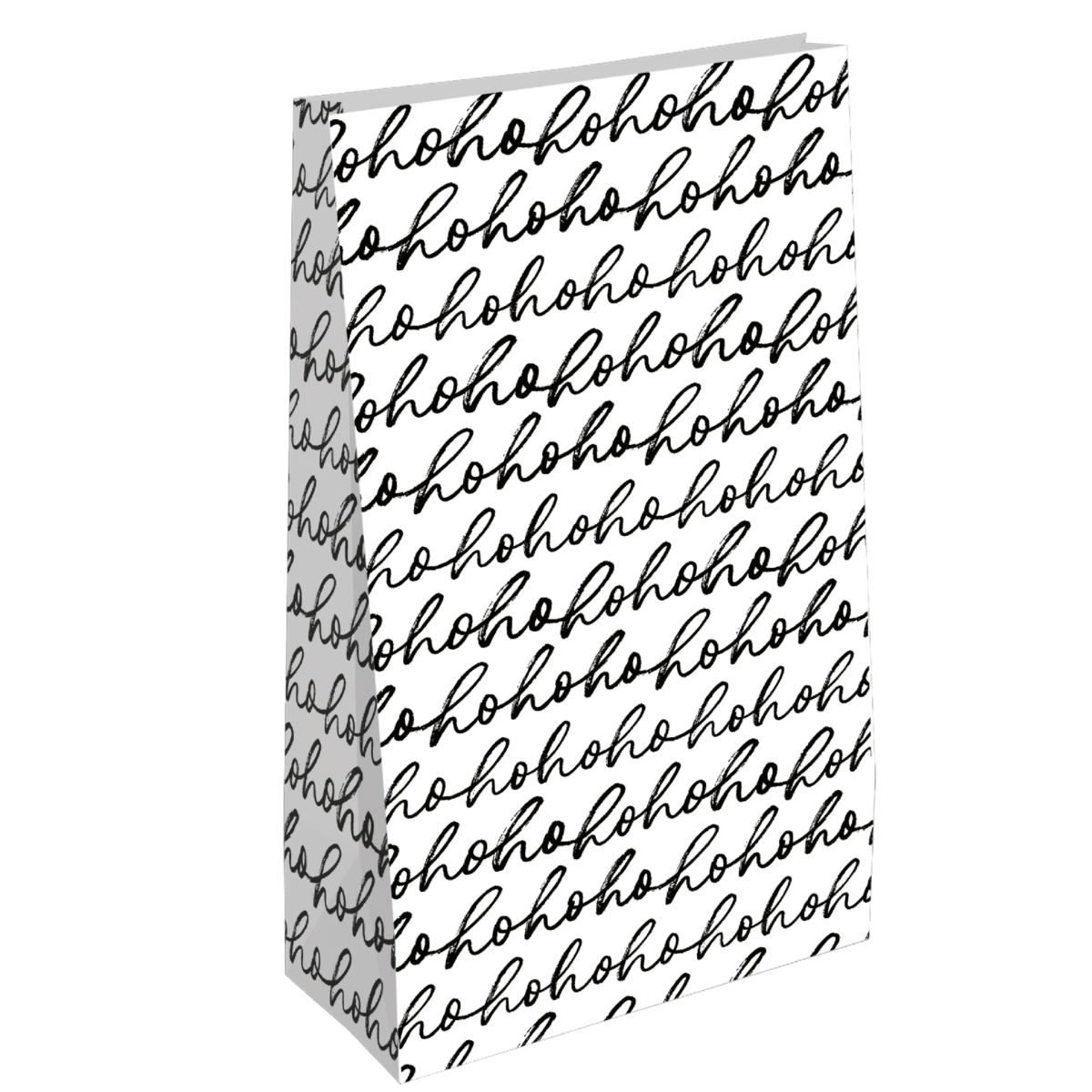 kraft papieren zakken wit met zwarte letters 1 stuks 14+8x26cm - bababa