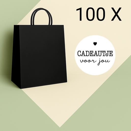 Papieren Tasjes -22x18x8 cm-Incl witte Stickers