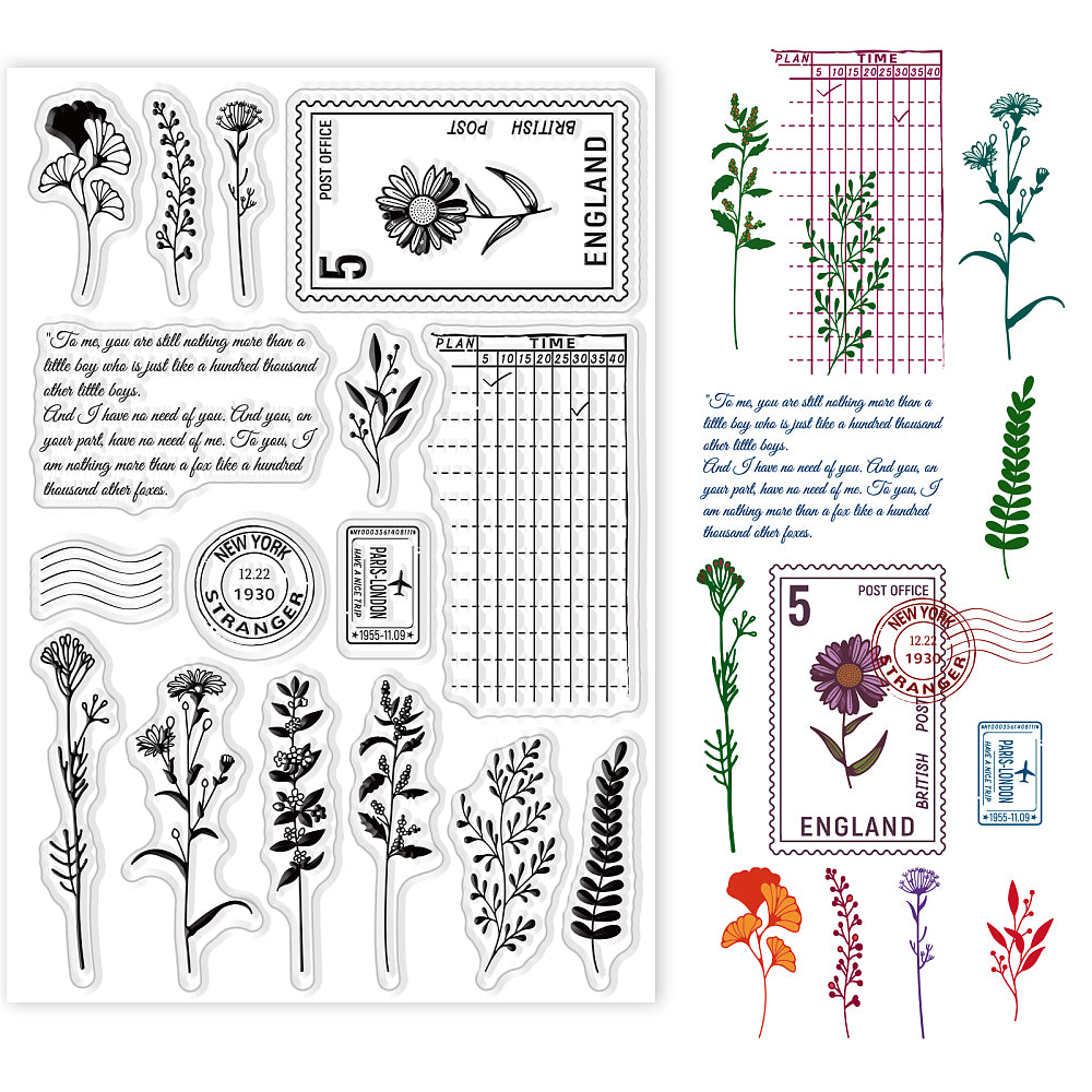 Mooie bloemen stempels clearstamps