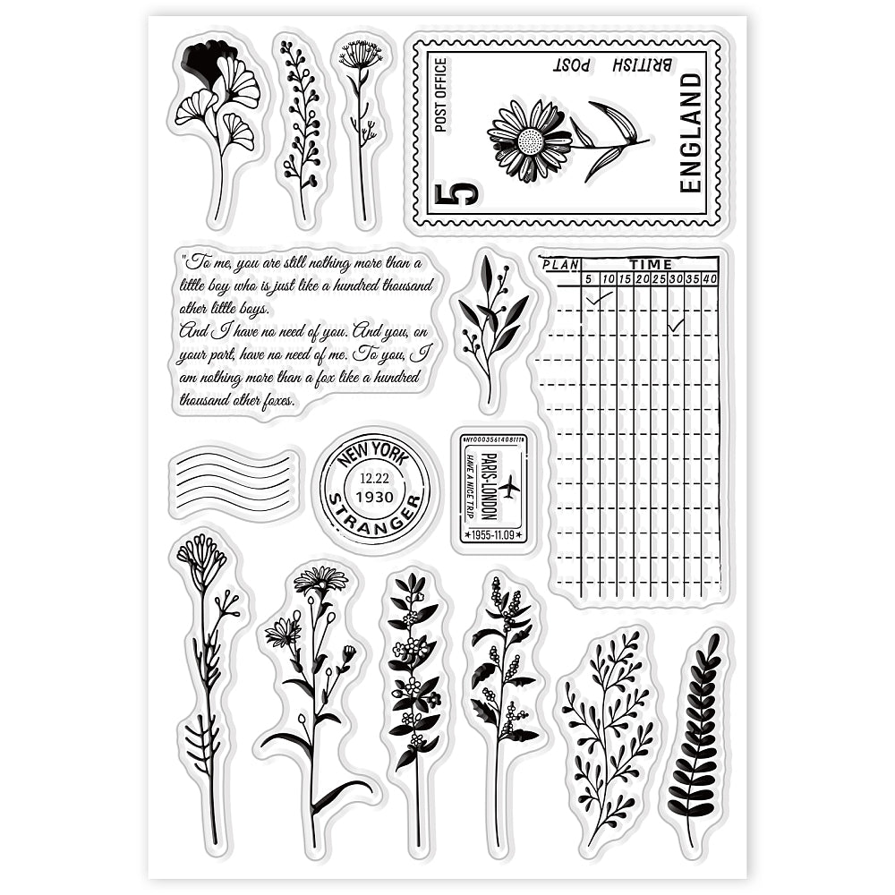 Mooie bloemen stempels clearstamps