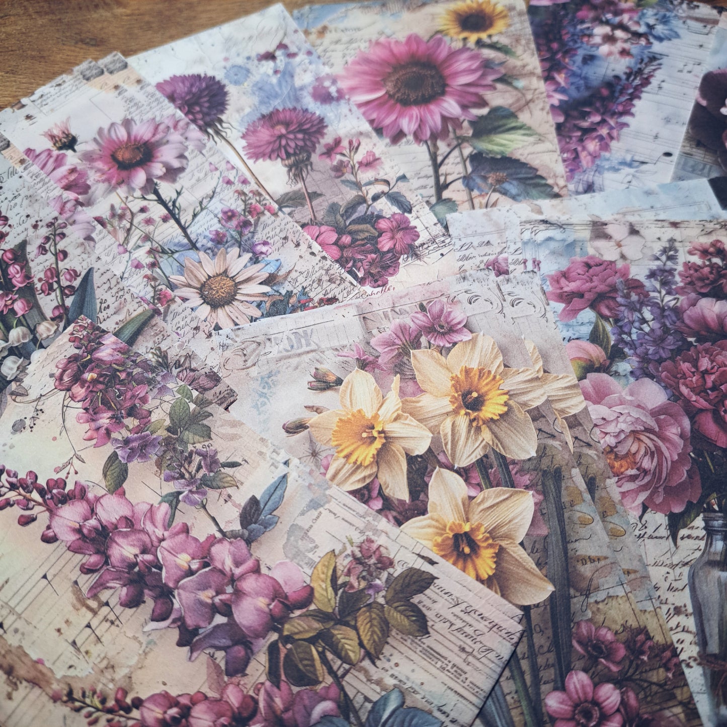 papier pakketje bloemen 30 vellen scrapbook papier