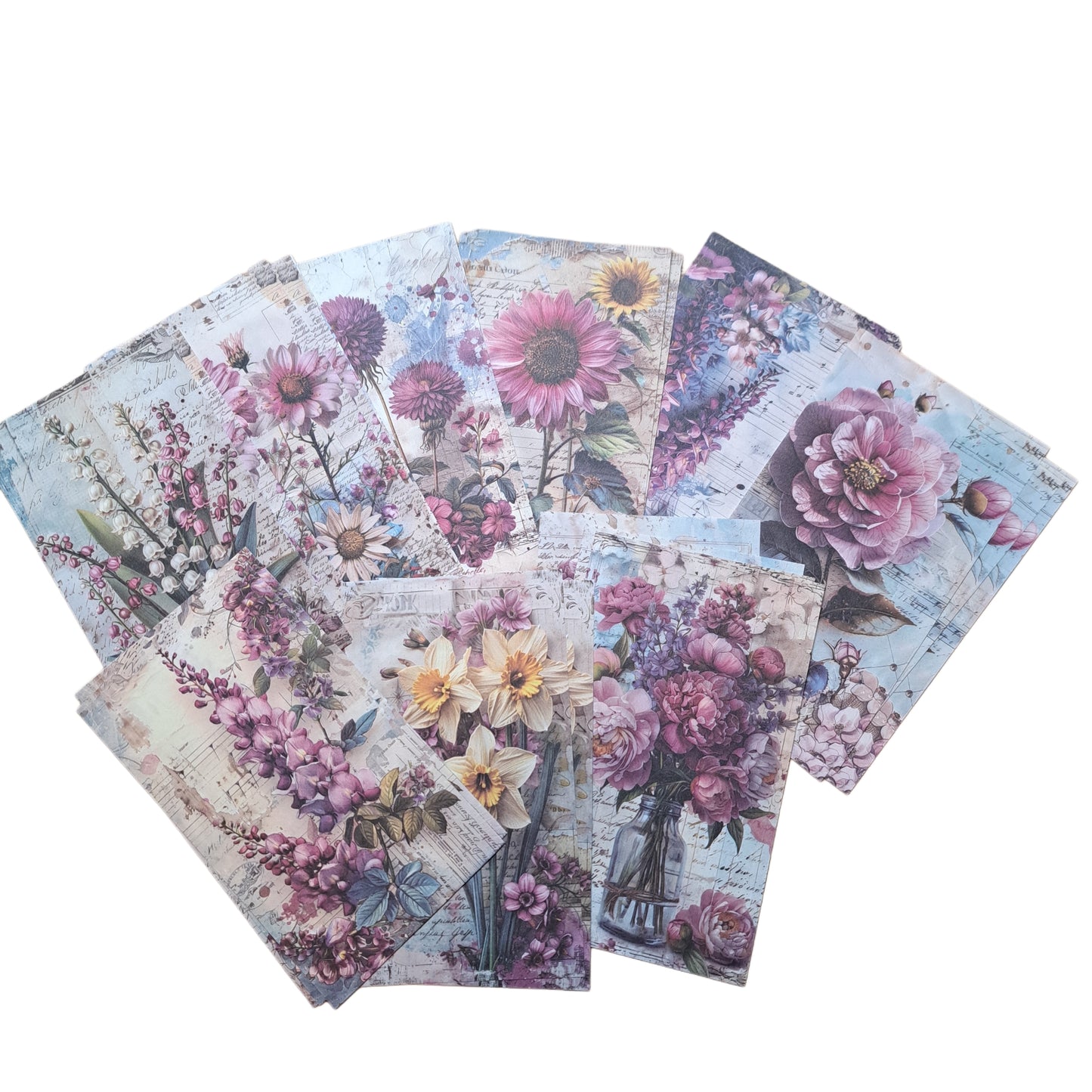 papier pakketje bloemen 30 vellen scrapbook papier