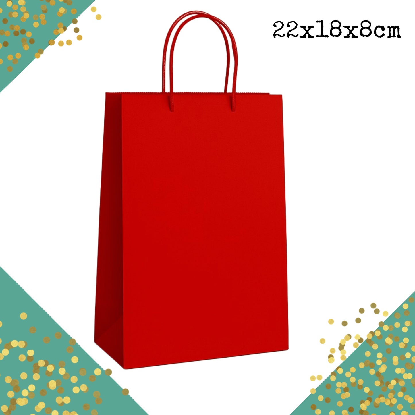 1 tasje rood 22x18x8cm