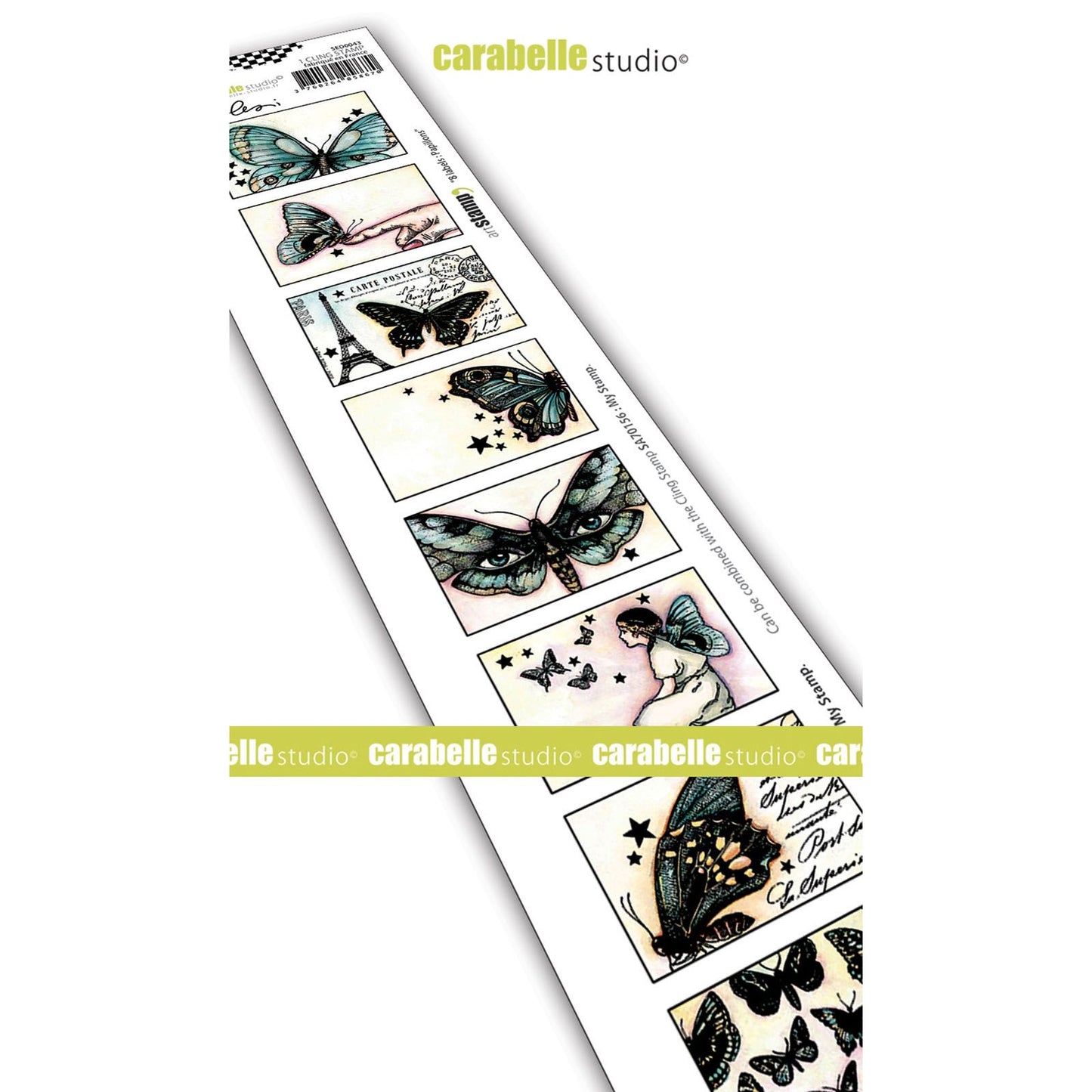 stempel 8 EDGE LABEL VLINDERS 5,08 x 28,95 cm - bababa