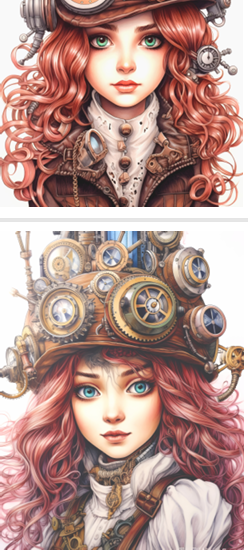 Steampunk Meisjes in Grayscale – Contrast tussen Licht & Donker 50 pagina`s