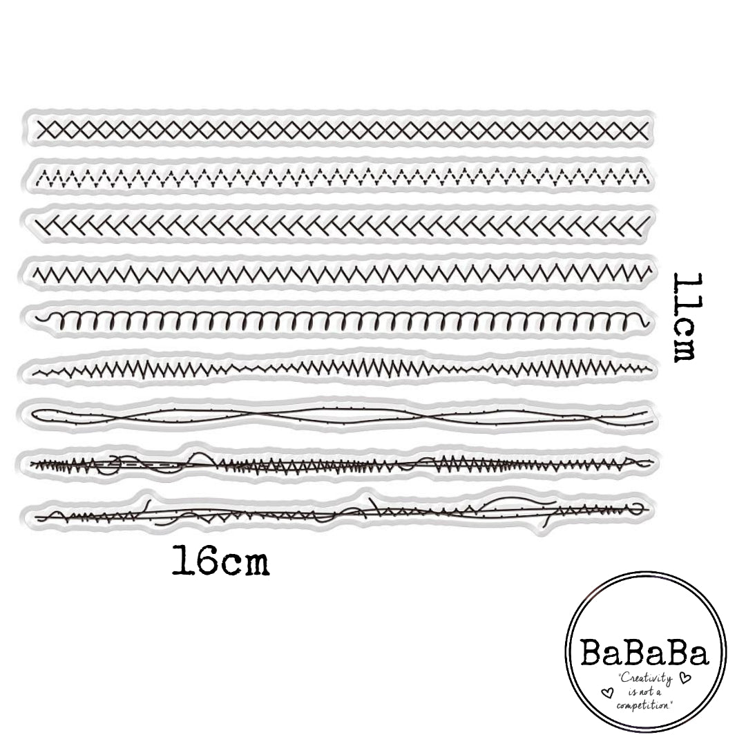 clearstamps stiksels dunne strips 16x11cm