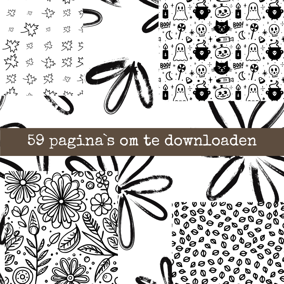 Zwart-Wit Designpapier – 59 Digitale Printables
