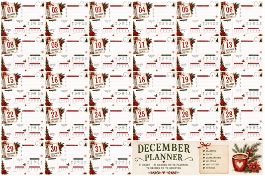 December Planner – 31 Dagen Printable
