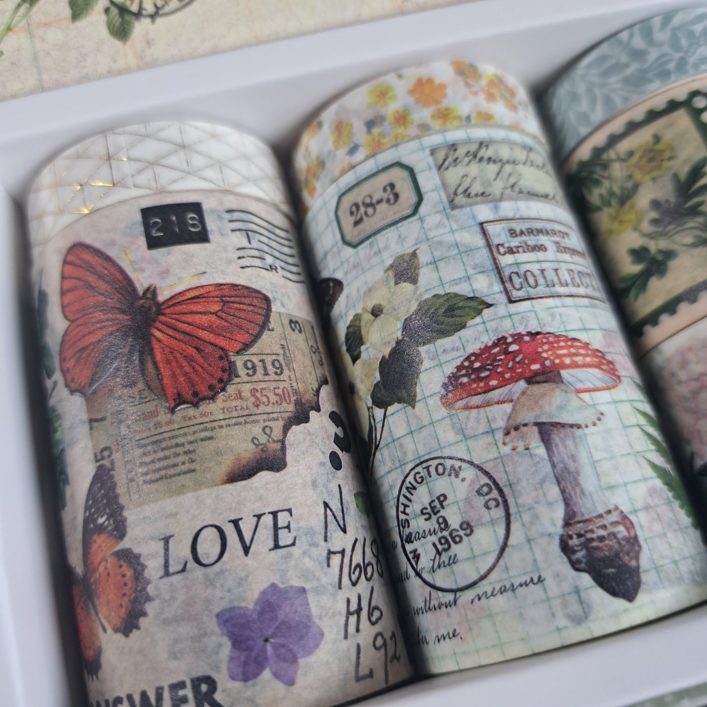 doosje met 20 rollen washitape natuur en dier