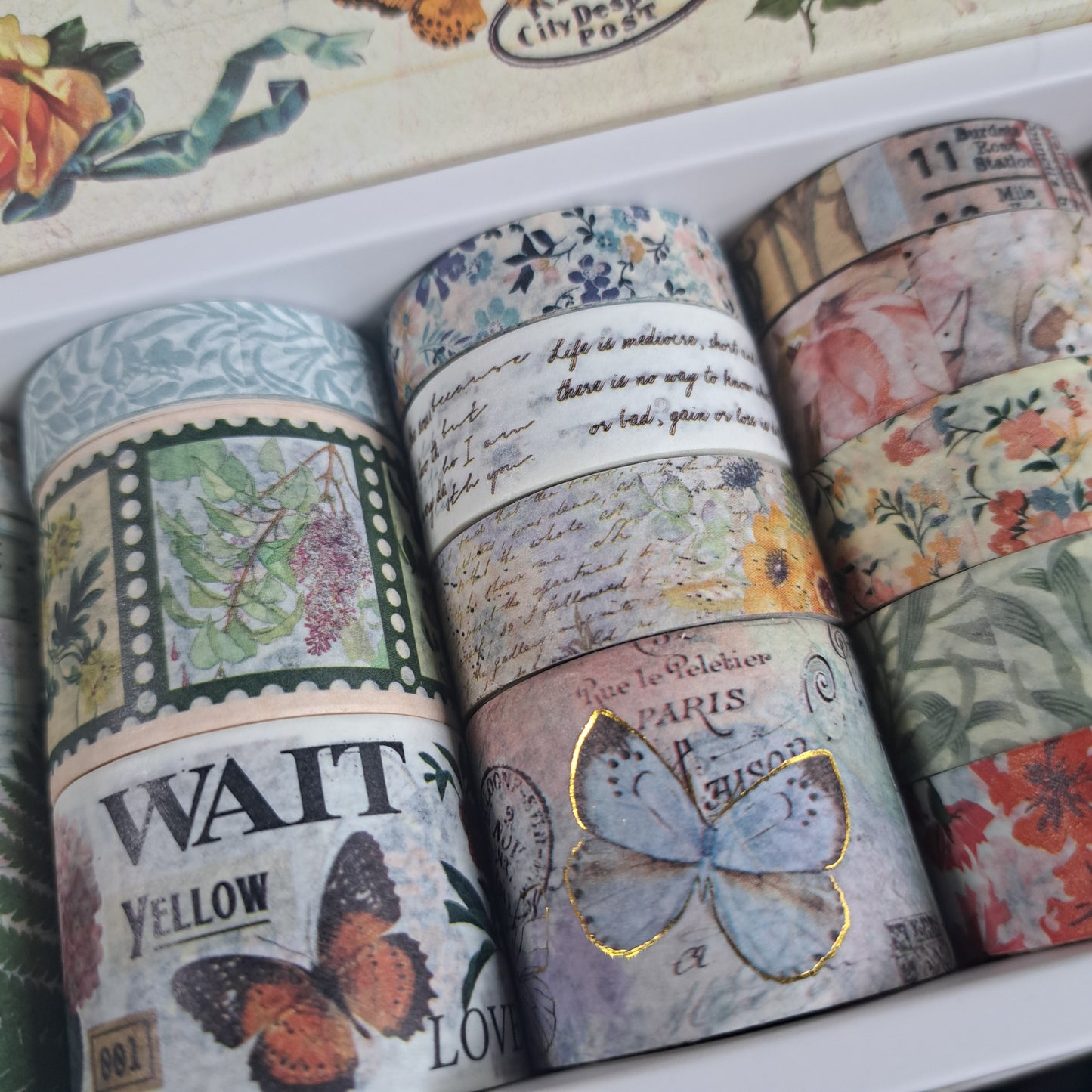 doosje met 20 rollen washitape natuur en dier