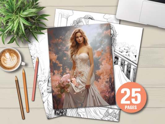 25 Grayscale Kleurplaten van Bruiden – Een Ode aan Liefde en Stijl