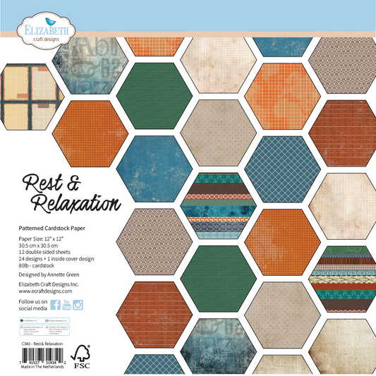 Rest & Relaxation – Bedrukt Cardstock Papier | Rest &amp; Relaxation Collectie