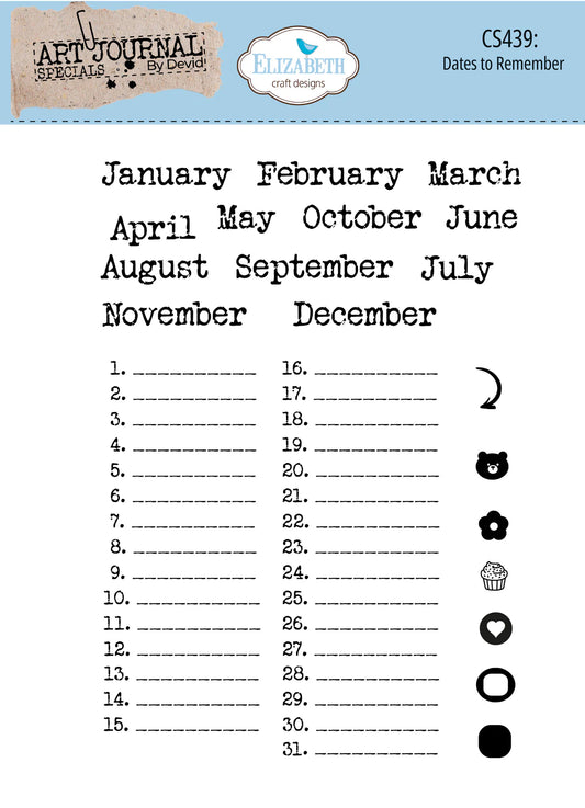 CS439 Limited Edition Dates To Remember clearstempels Elizabeth Craft Designs