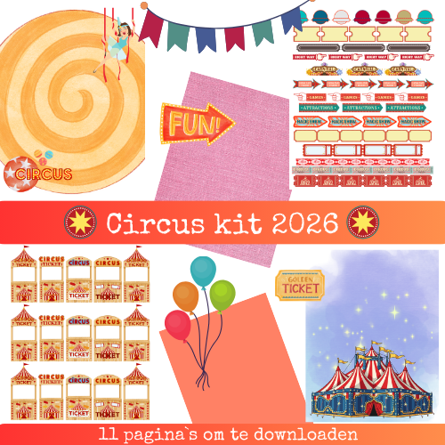 Circus Kit 2026 – 11 Digitale Printables voor Kinderfeestjes & Creatieve Projecten
