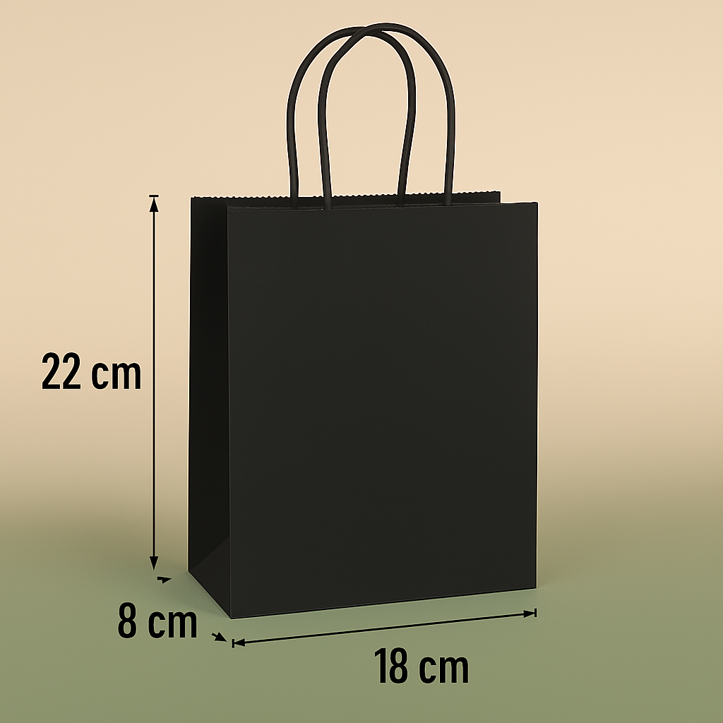 1 tasje zwart 22x18x8cm