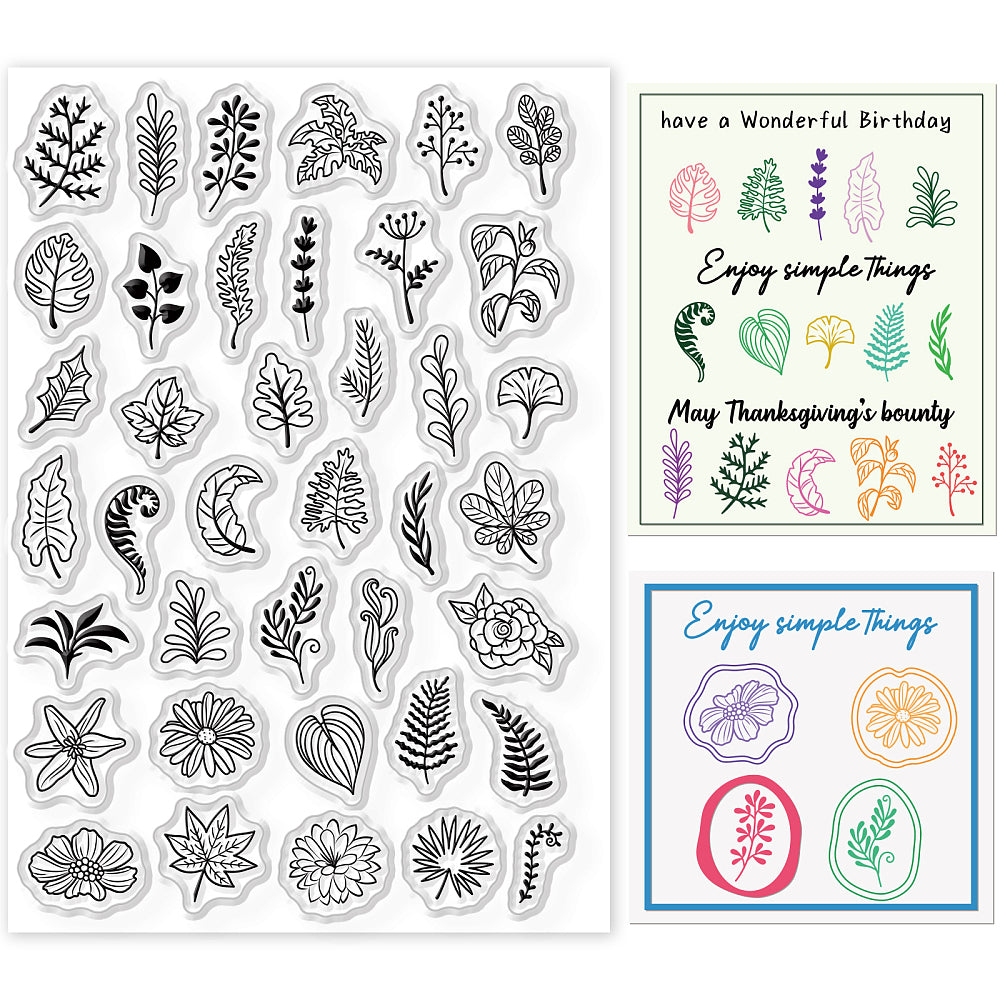 clearstamps kleine stempeltjes van blaadjes van bloemen en planten