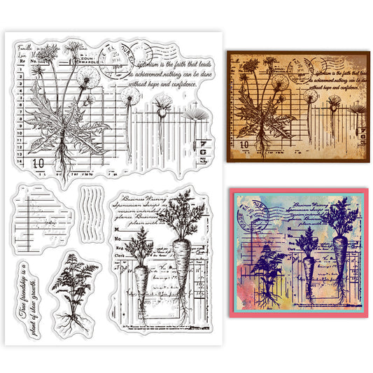 stamp set with 6 clear stamps ephemera