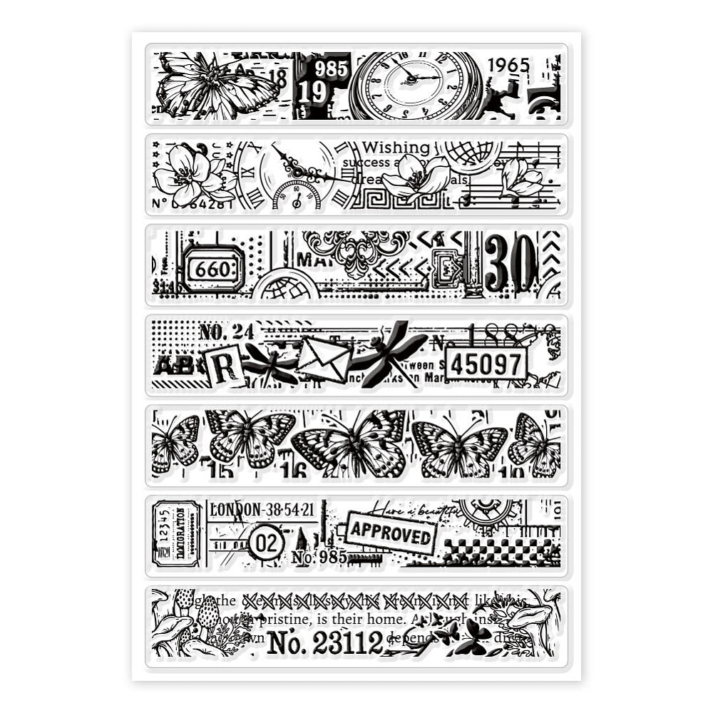 set met 7 clearstempel strips