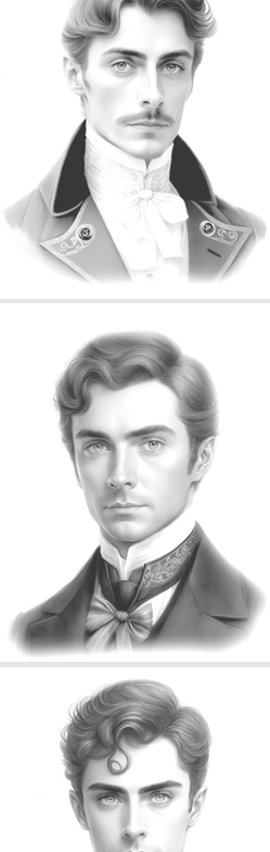 Victoriaanse Mannen – Grayscale Kleurplaten
