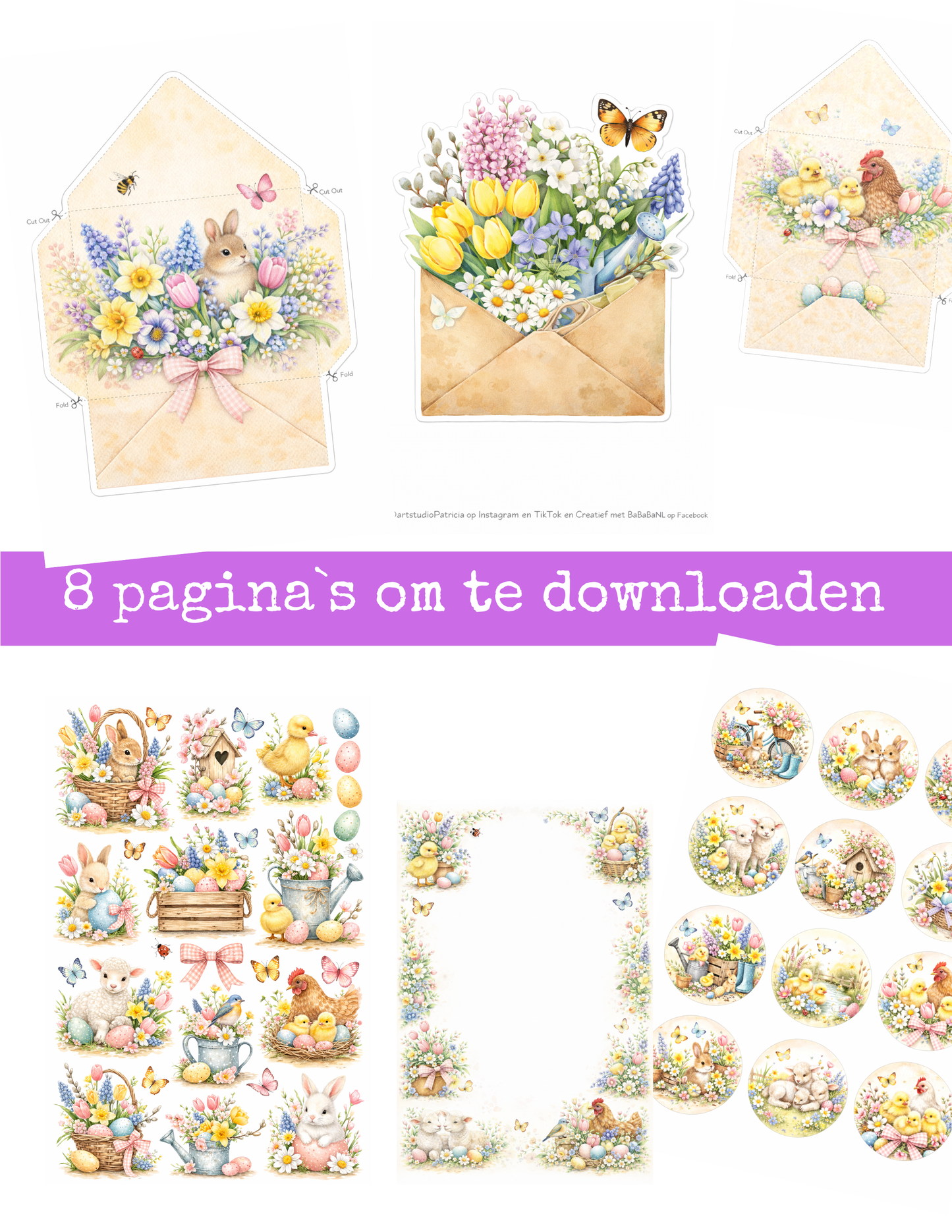 Pasen Digitaal Papier - 15 A4 Pagina's