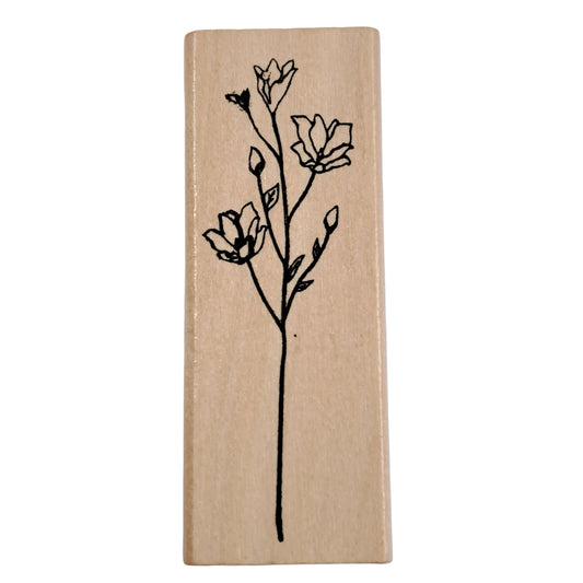 Houten stempel bloem 002